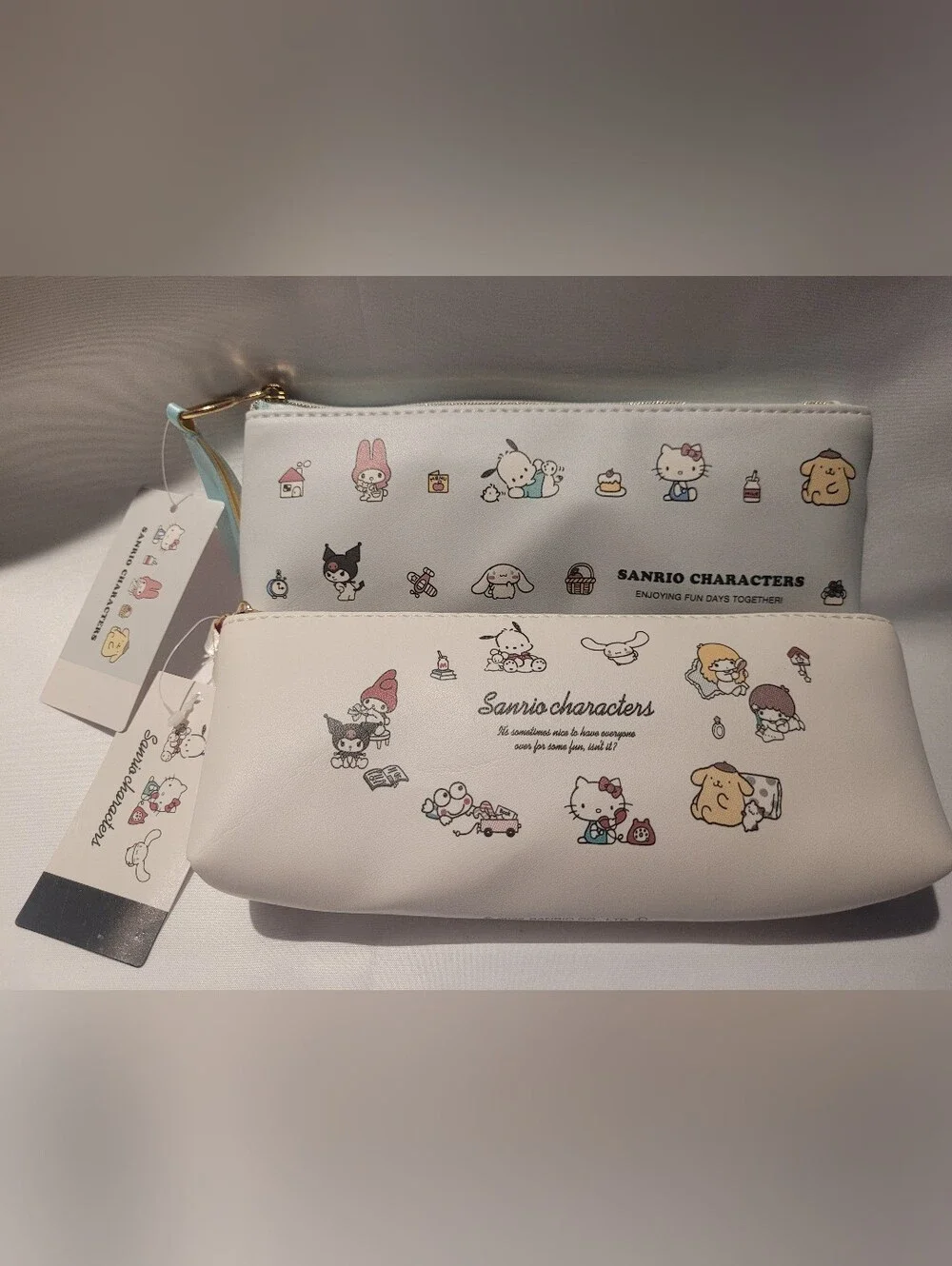 NWT Sanrio Characters White Zip Pouch Set - Cute Printed Women’s Bags